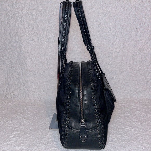 Christian Dior Diorissimo Whipstitch Oblique Heart Charm Shoulder Bag Black - Picture 7 of 16